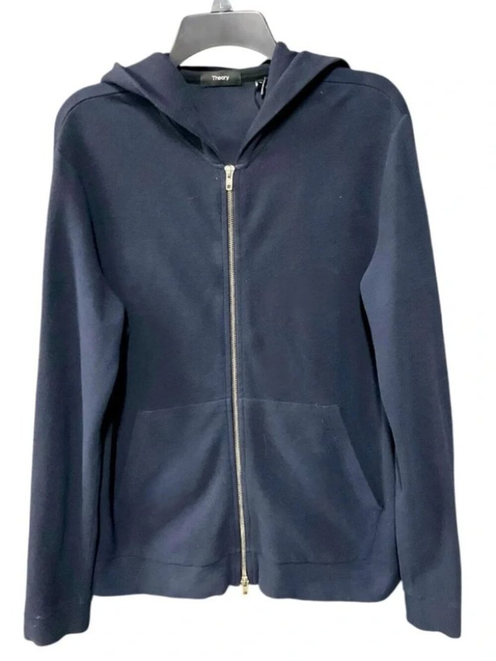 Theory Full Zip Hoodie – Navy Cotton Knit – Men's M / Coton marine – Homme M